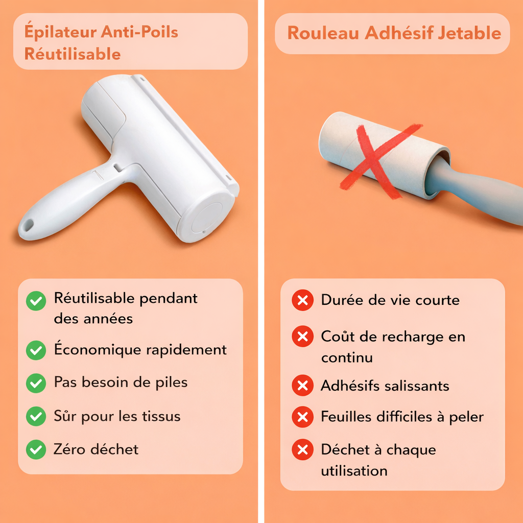 Rouleau Anti-Poils Réutilisable
